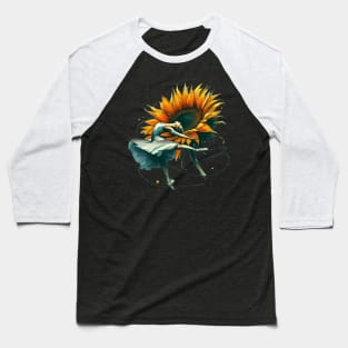 Sunflower Ballet Dancer Fantasy Baseball T-Shirt